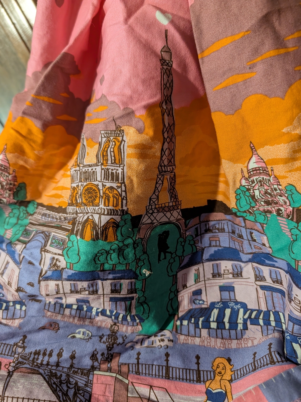 Lindy Bop Pink Paris Print Fit-and-Flare Dress - Picture 4 of 4